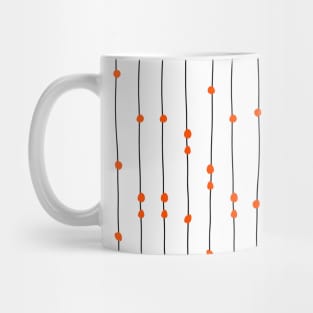 Vertical Black Stripes With Black Dots Mug